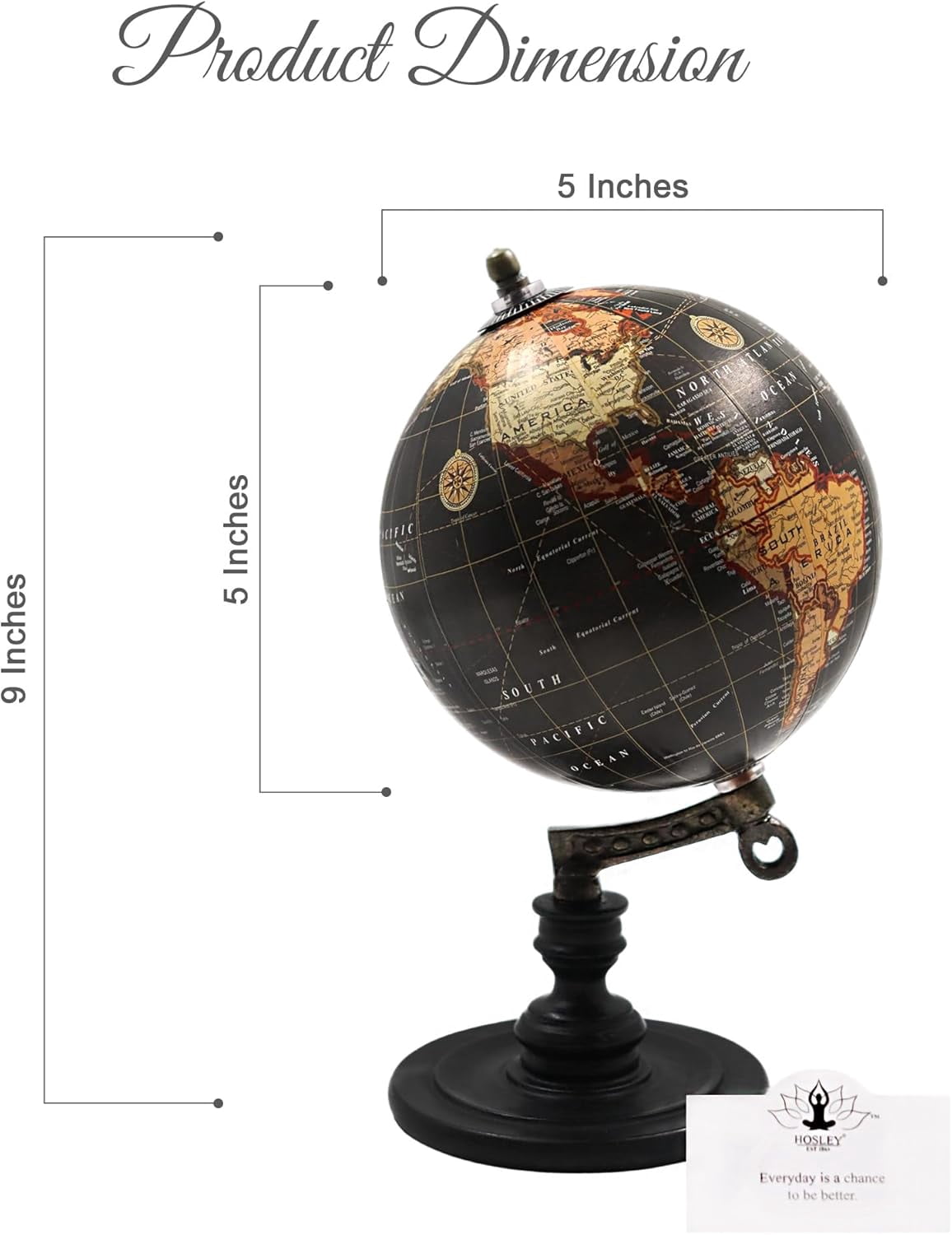 Hosley 10-Inch Decorative Globe on Wooden Stand - Walmart.com