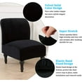thumbnail image 2 of Eurhowing Velvet Armless Chair Slipcover, Stretch Accent Chair Cover, Washable & Wrinkle-Resistant Furniture Protector for Living Room, 1Pcs, Black, 2 of 9