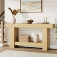 thumbnail image 1 of Longue Table Console pour Entrée, Grande Table de Canapé à 2 Niveaux avec Rangement, Table Console en Bois Style Ferme pour Salon, Table d'Entrée en Bois pour Entrée, 1 of 7