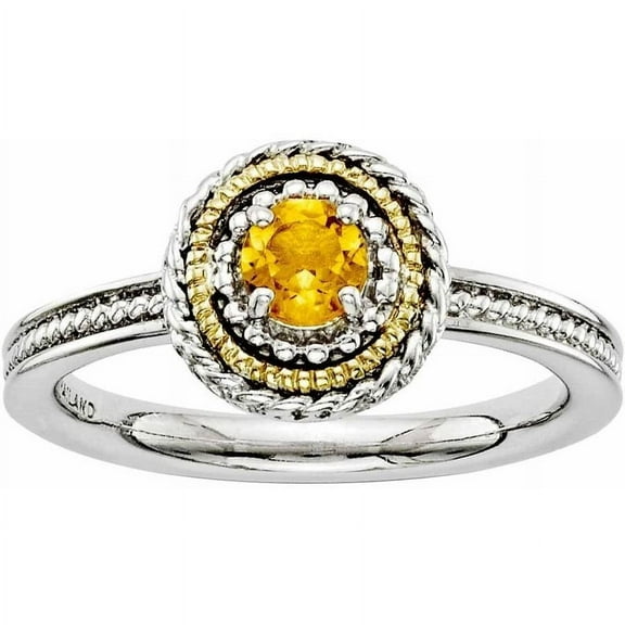 Sterling Silver & 14k Sterling Silver Citrine Ring