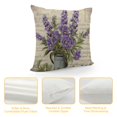 thumbnail image 4 of FUMJ  Throw Pillow Cover Vintage Flowers Lavender Provence Purple Floral Retro French Country Stamp Decor Lumbar Pillow Case Cushion for Sofa Couch Bed Standard, 4 of 5