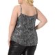 thumbnail image 3 of Tops sin mangas de lentejuelas de talla grande para mujeres, camiseta de bronceado con escote en V, chaleco de lentejuelas 1X negro plateado, 3 of 6