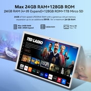 Android15 Tablet,10Inch Android Tablet with 128GB+24GB+1TB Expand,5G WiFi,Octa-Core,Unisoc T606 CPU,7000mAh,Bluetooth,GPS,13MP+8MP Dual Camera,Face Unclock,HD Display,Touchscreen,Tablet with Keyboard