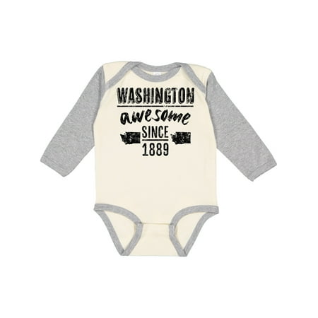 

Inktastic Washington Awesome Since 1889 Gift Baby Boy or Baby Girl Long Sleeve Bodysuit