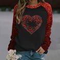 thumbnail image 2 of Womens Hearts Printed Tunic Tops Crewneck Raglan Long Sleeve Loose Valentines Day Sweatshirts Pullover Blouses (S, Red 11), 2 of 4