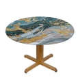 thumbnail image 3 of WYYP Marble Gold Abstract Round Tablecloth 100% Polyester Waterproof Resistant Fabric White, 3 of 8