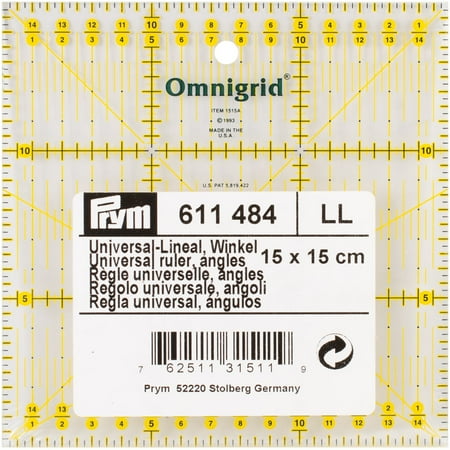 Dritz Omnigrid Metric Quilter's Ruler-15cm X 15 Cm W/Angles