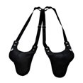 thumbnail image 1 of Bolso de hombro jinwen Cuero PU Negro 20 cm x 20 cm Correa ajustable 60 cm-75 cm, 1 of 8