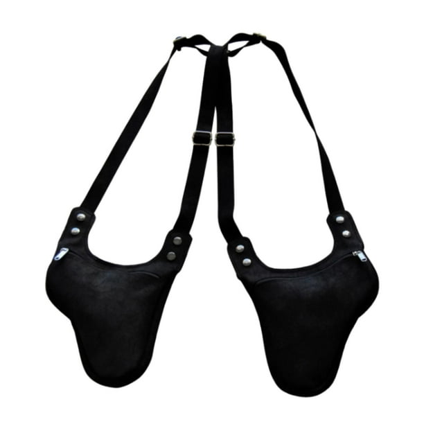 Bolso de hombro oculto bajo el brazo, moderno bolso para teléfono móvil de piel sintética, multiusos. Negro