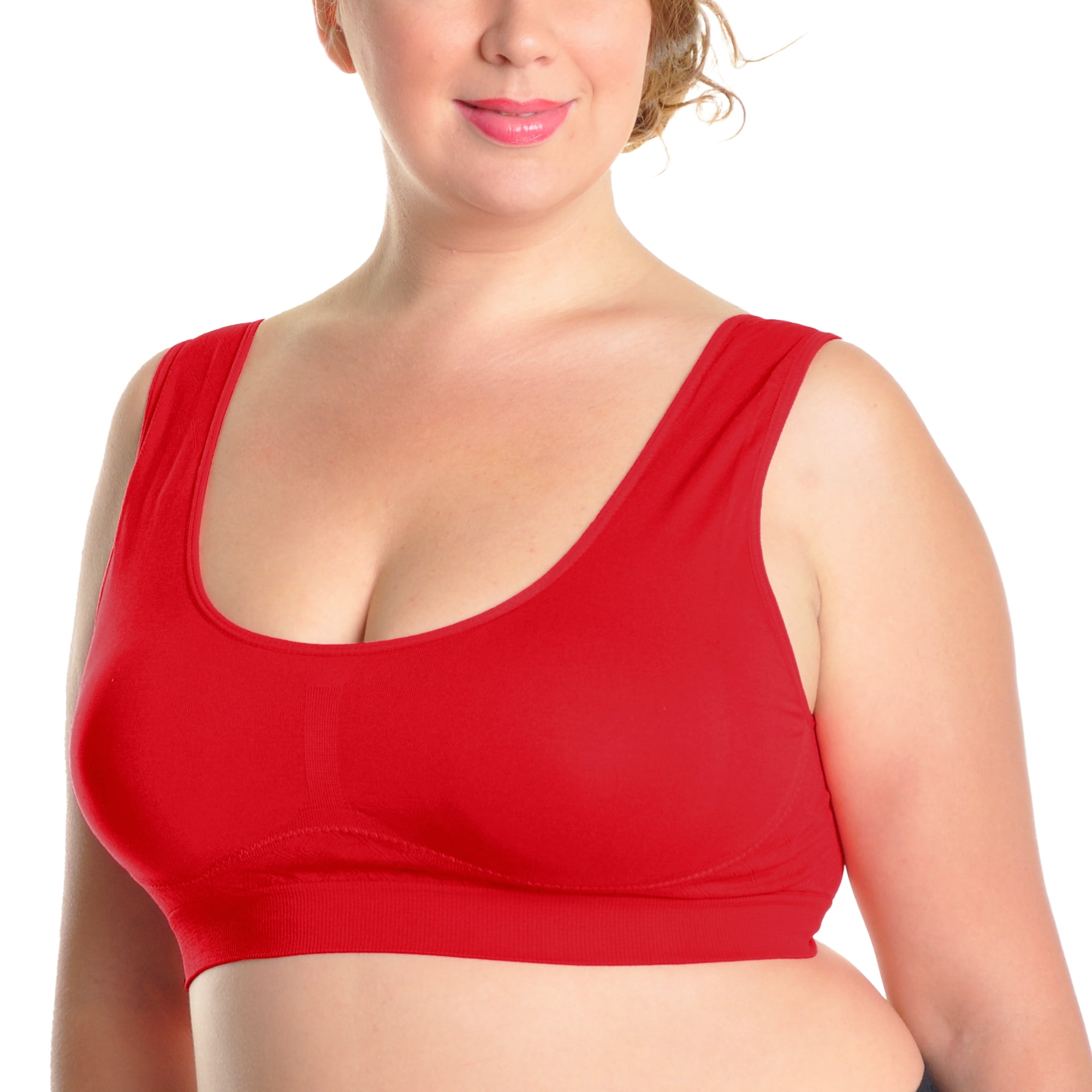 Angelina Wire-Free Seamless Classic U-Back Bralettes (6-Pack)