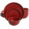 thumbnail image 1 of Juego de vajilla Gibson Home Rockaway de 12 piezas, rojo mate, 1 of 7