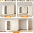 thumbnail image 3 of RoyalCraft 59” Makeup Vanity Desk, White Vanity Dresser Combo, Modern Corner Makeup Table with 3 Drawer & 1 Door, Wood Dressing Table for Women Girlfriend, Vanity for Bedroom (Without Mirror), 3 of 7