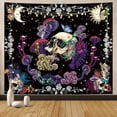 thumbnail image 1 of Tapiz gótico con forma de calavera psicodélica para colgar en la pared, 150 x 130 cm, 1 of 1