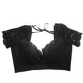 thumbnail image 6 of Bigersell Halter Bra Women Underwear Lace Half-Sleeved Bra Lingerie Lingerie Big & Tall Size Female Padded Sports Bra, Style 3277, Black 40C, 6 of 7