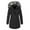 Black, variant on Women Fashion Drawstring Hoodie Coat -' Winter Warm Inside Padded Jacket Winter Coat Slim Zipper Hooded Jacket