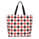 thumbnail image 1 of Fotbe Red and black argyle Bolsa Tote Estética de Lona con Estampado para Mujer - Bolsa Reutilizable de Hombro Casual para Vacaciones, Compras, Trabajo y Gimnasio, 1 of 8