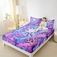 thumbnail image 4 of Feelyou Purple Axolotl Teens Queen Sheet Sets, Kawaii Ocean Animal Flat Sheet, Dreamy Marine Coral Queen Fitted Sheet, Luxury Bedroom Decor, 4 Pieces, 4 of 7