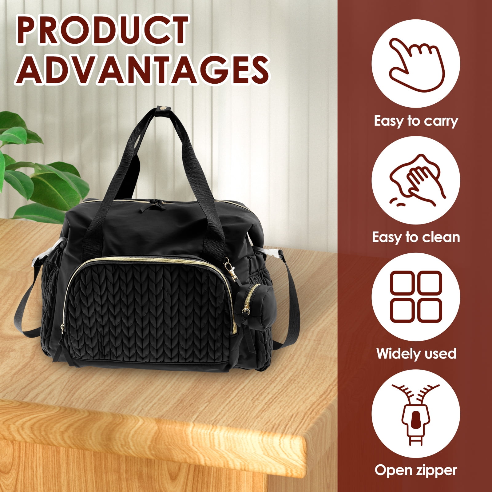 Diaper Bag Tote Sturdy Kids Diapers Bag Versatile Traveling Diaper Bags Portable Baby Bag with Pacifier Case Easy to Clean Mom Hospital Bag for Babies