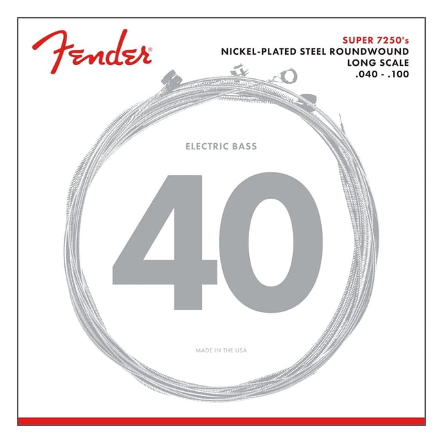 Cuerdas para bajo Fender 7250 de acero niquelado, bobinado