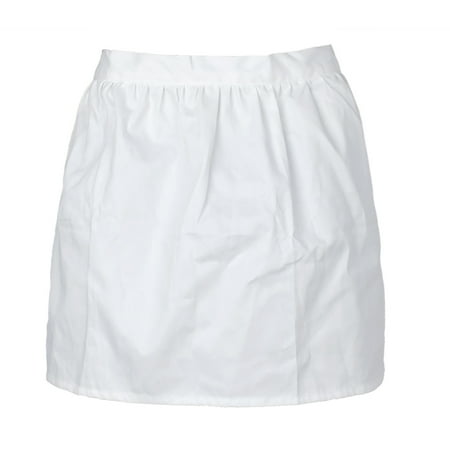 Cotton Tea Apron - Aspire White Half Aprons, Cotton Kitchen Cafe Waitress Waist Apron Tea Party Maid Working Costume-White-M