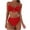 Red, variant on Efsteb High Waisted Bikini Sets for Women 2 Piece V Neck Strap Split Swimsuit Solid Color Two Piece Bathing Suit (Hot Pink,M)