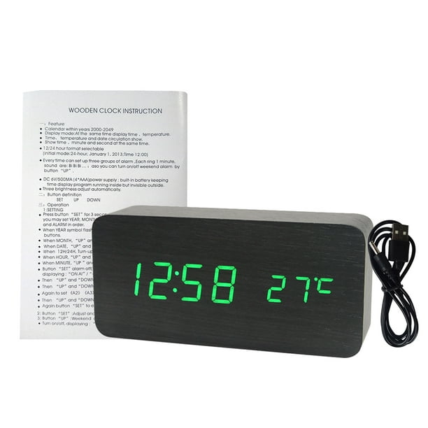 Proscan - Radio réveil projecteur à deux alarmes avec port USB. Colour:  black, Fr