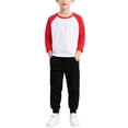 thumbnail image 6 of QSXADF Fall Winter Unisex Girls Boys Sweatsuit Set Solid Raglan Sleeve Sweatshirt Jogger Set Long Sleeve Tapered Casual Daily Outfit Children Clothing Set, 6 of 6