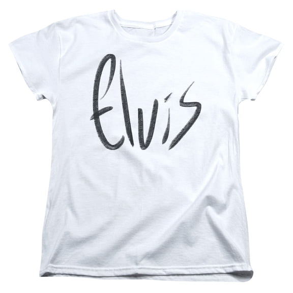 Elvis Presley - Sketchy Name - Women's Short Sleeve Shirt - Large