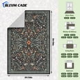 thumbnail image 2 of Bleum Cade 2'x3' Dark Boho Floral Washable Small Rug, Vintage Non Slip Stain Resistant Low Pile Welcome Mat, Indoor Entryway Doormat for Hallway, Kitchen, Bathroom, Bedroom, 2 of 10