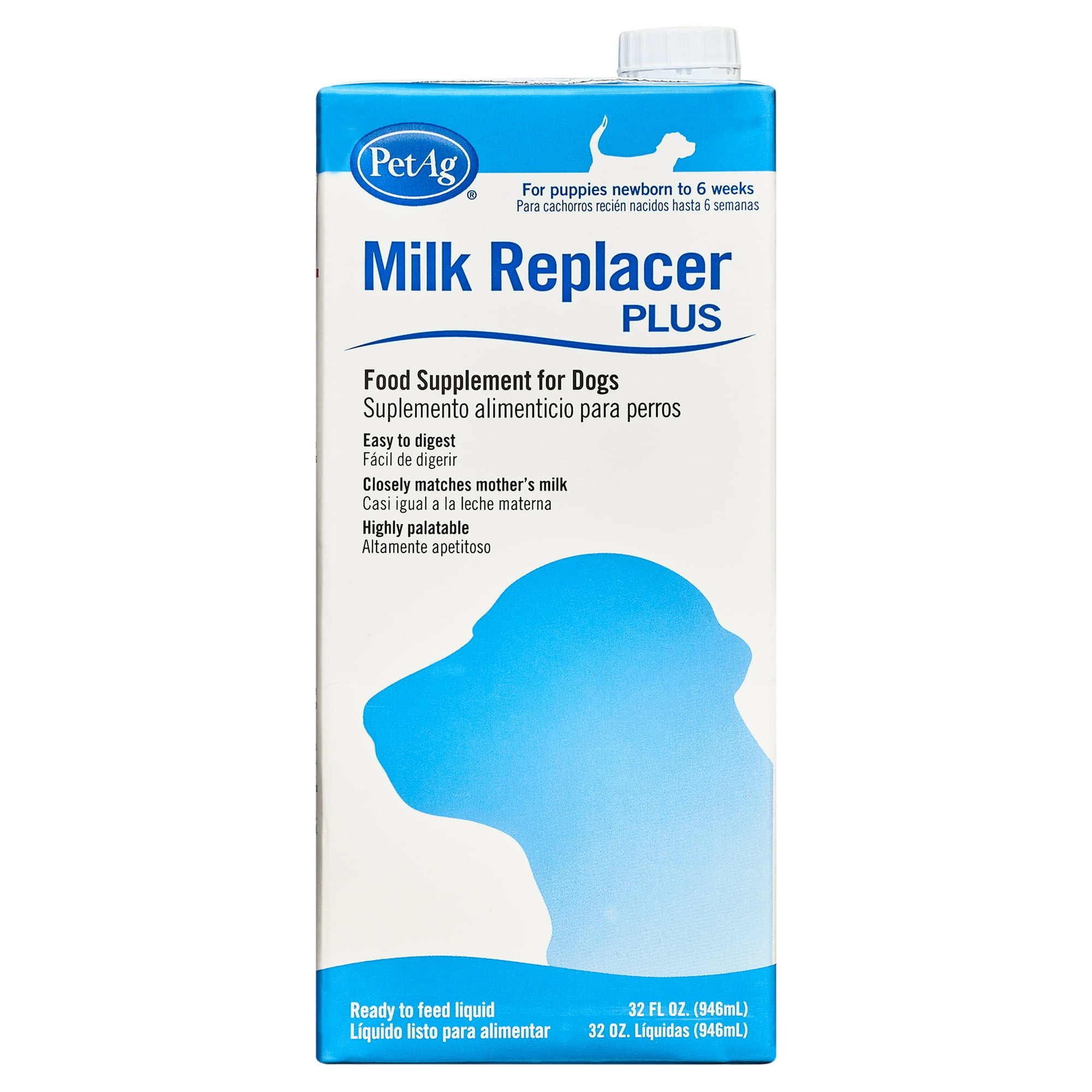 PetAg Milk Replacer Liquid for Dogs and Puppies, 32 fl oz