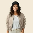 thumbnail image 3 of Dalix Be Kind Embroidered Fleece Cropped Zip Hoodie Cold Fall Winter Womens in Tan 2XL XX-Large, 3 of 5