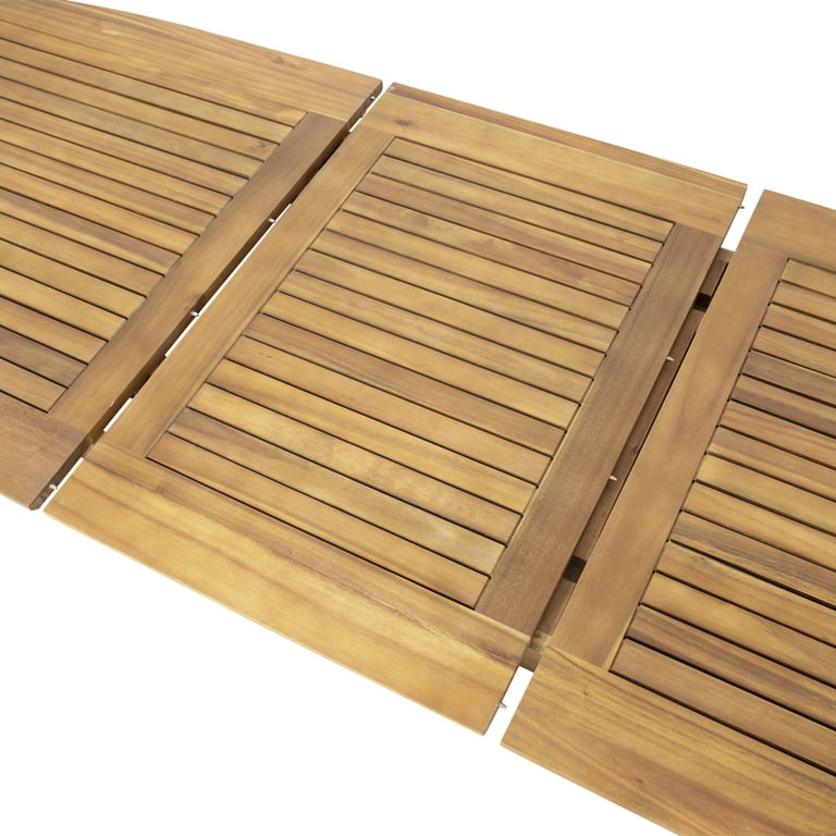 Jaxson Outdoor Acacia Wood Expandable Dining Table, Teak - Walmart.com