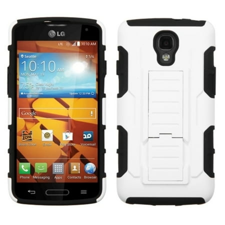 Insten White/Black Hybrid Car Armor Stand Protector Phone Cover Protective Case For LG Volt LS740