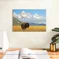 thumbnail image 3 of Elephant Stock Grand Teton Bison Bull Wall Art - Horizontal Canvas Wall Art - Living Room Wall Decor - Animal Canvas - Blue And Brown Decor - 12" x 8", 3 of 8