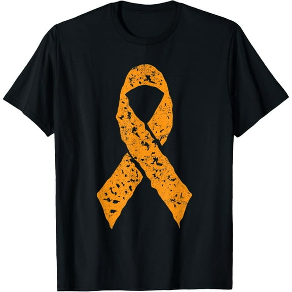 Orange Ribbon Vintage Leukemia Awareness Cancer Patient Gift T-Shirt