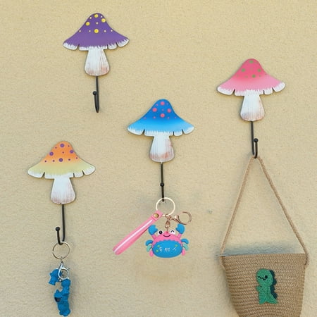 

Sunjoy Tech Bathroom Hook Mushroom Shape Keep Neat Space-saving Strong Load-bearing Home Decoration Storage Iron Door Wall Keychain Hook Household Supplies
