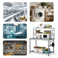 thumbnail image 7 of YODOLLA Stainless Steel Work Table with Overshelves and Hooks Commercial Kitchen Prep Table With Two Shelves Heavy Duty Work Table for Commercial Kitchen Restaurant, 7 of 7