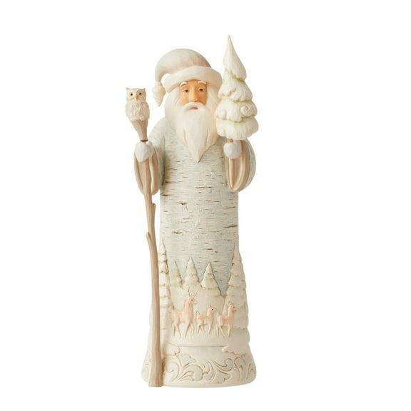 Santa's Winter Landscape - White Woodland Birch Bark Santa