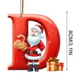 thumbnail image 4 of Honeeladyy Personalized Santa Christmas Ornament 26 Letters Hanging Pendant Ornaments 2024 Acrylic Initial Monogram Xmas Tree Decorations with Hanging Rope Unique Customized Fun Gift for Kids (D), 4 of 6