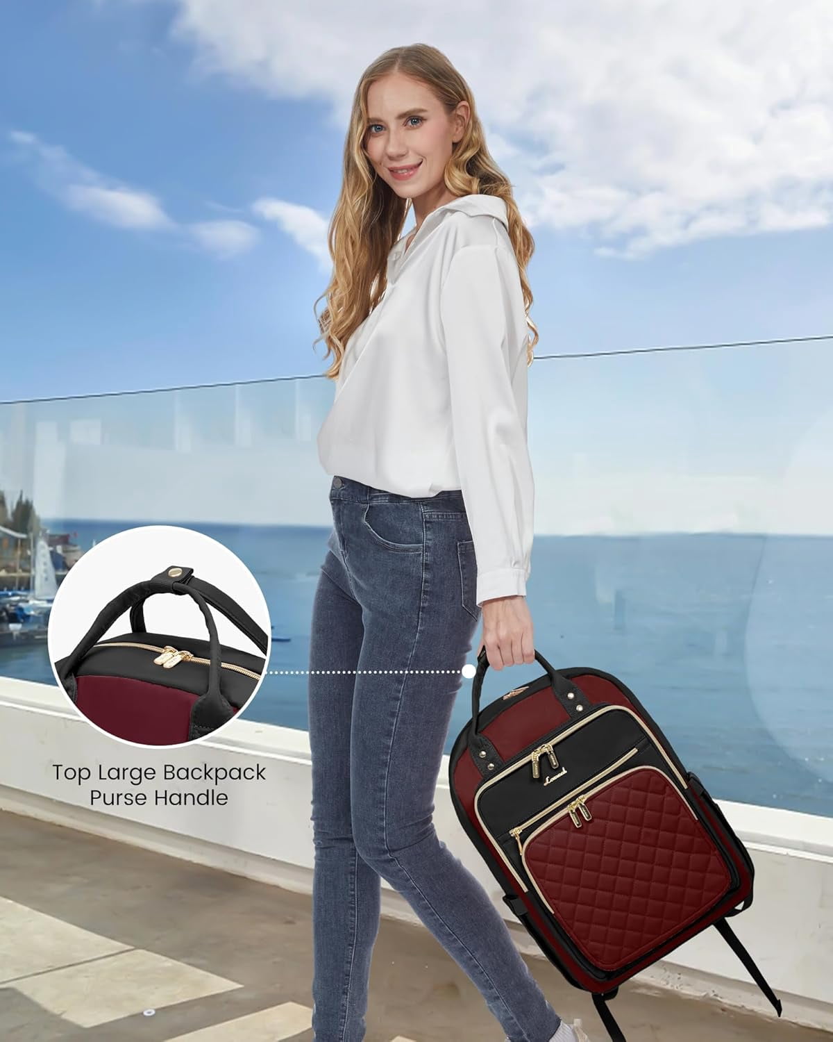 Lovevook Laptop Backpack Purses for Women,Nurse Teacher College Work Study Commuter Bag with 15.6 inch Laptop Compartment,Lightweight Travel Casual Daypacks With USB Port