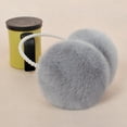 thumbnail image 4 of Eoperou Women Earmuff Imitation Pearl Decor Faux Hare Fur Plush Solid Color Non-slip Ear Protection Comfortable Autumn Winter Girls Ear Warmer for Going Out, 4 of 8