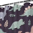thumbnail image 3 of Purple Cartoon Dinosaurs Leaves Pattern Shower Curtain 36"x72" ,Bathroom Decorative Shower Curtains Set with 12 Hooks,Modern Waterproof Washable Shower Curtain, 3 of 6