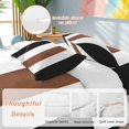 thumbnail image 4 of Boho Black Duvet Cover Set Queen Size Brown and White Striped Tribal Farmhouse Style Soft Lightweight Comforter Covers 4 Piece Bedding Set with 1 Duvet Cover 1 Bed Sheet & 2 Pillow Shams, 4 of 8
