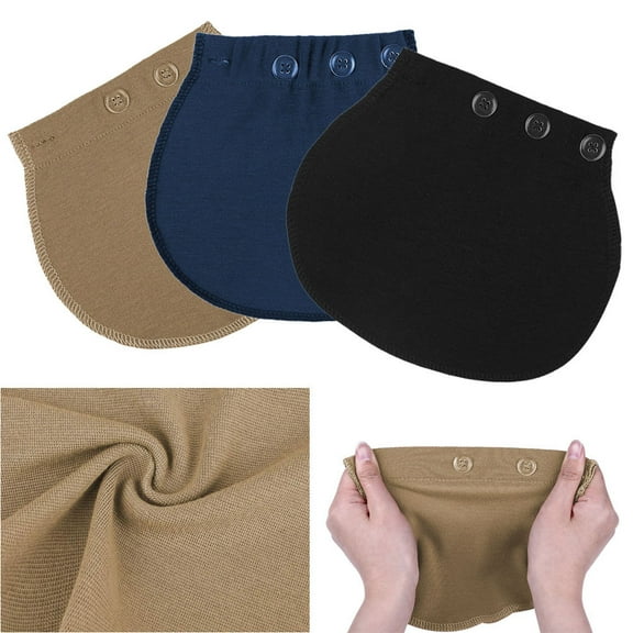 ELAYARD 3Pcs Elastic Button Extenders Waist Repair Patch for Pants Shorts and Trousers Assorted Colors