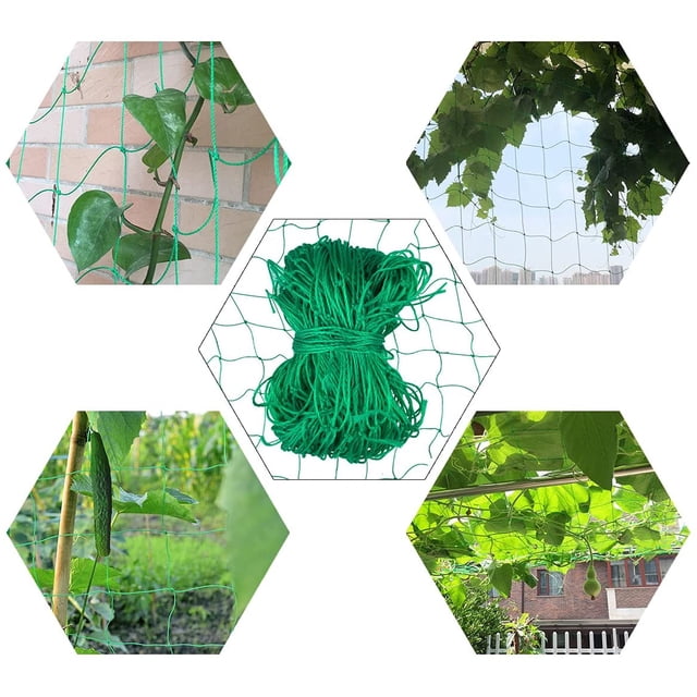 Red para plantas trepadoras, red para trepar plantas, red para remo con malla ancha para pepinos, tomates y otras verduras y plantas trepadoras (1,8 m x 2,7 m) Rojo Verde