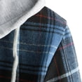 thumbnail image 6 of Men's Shirt Regular Fit Plaid Shirts Long Sleeve Hooded Shirts Button Down Casual Shirt Drawstring Button-down Jacket Men Big and Tall Shirt Jackets, 6 of 8