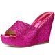 thumbnail image 1 of Brillo Plataforma Sin cordones Tacones cuña Sandalias Rosa caliente 27cm, 1 of 6