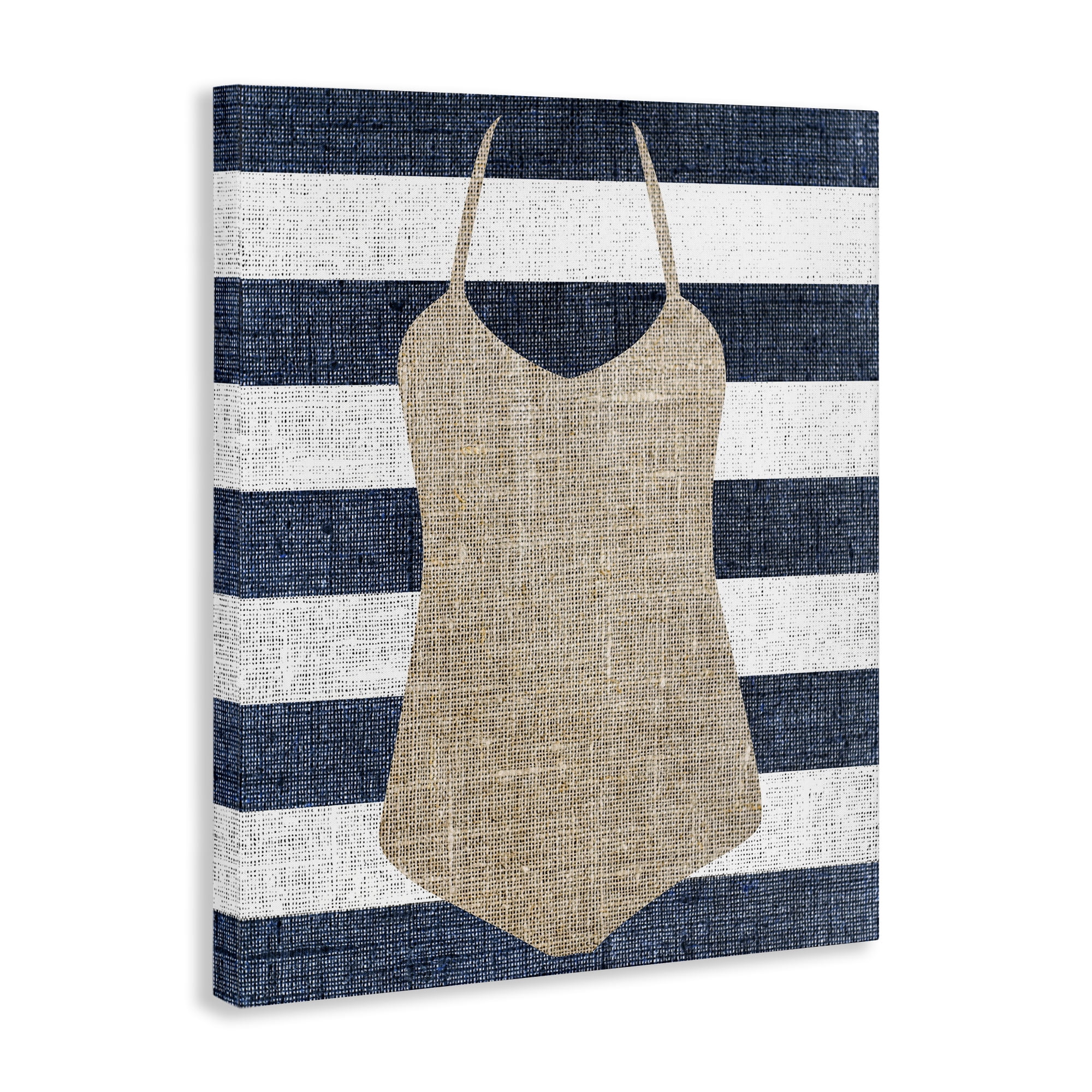 Stupell Industries Swimsuit on Stripes Beauty & Fashion Painting Gallery Wrapped Canvas Art Print Wall Art, 36 x 48