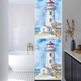 thumbnail image 3 of Nautical Blue Window Privacy Film, Lighthouse Ocean Sailboat Summer Painting Static Cling UV Sun Blocking Heat Control Window Tint, Non-Adhesive One Way Windows Privacy Cover 17.7''x78.7'', 3 of 7