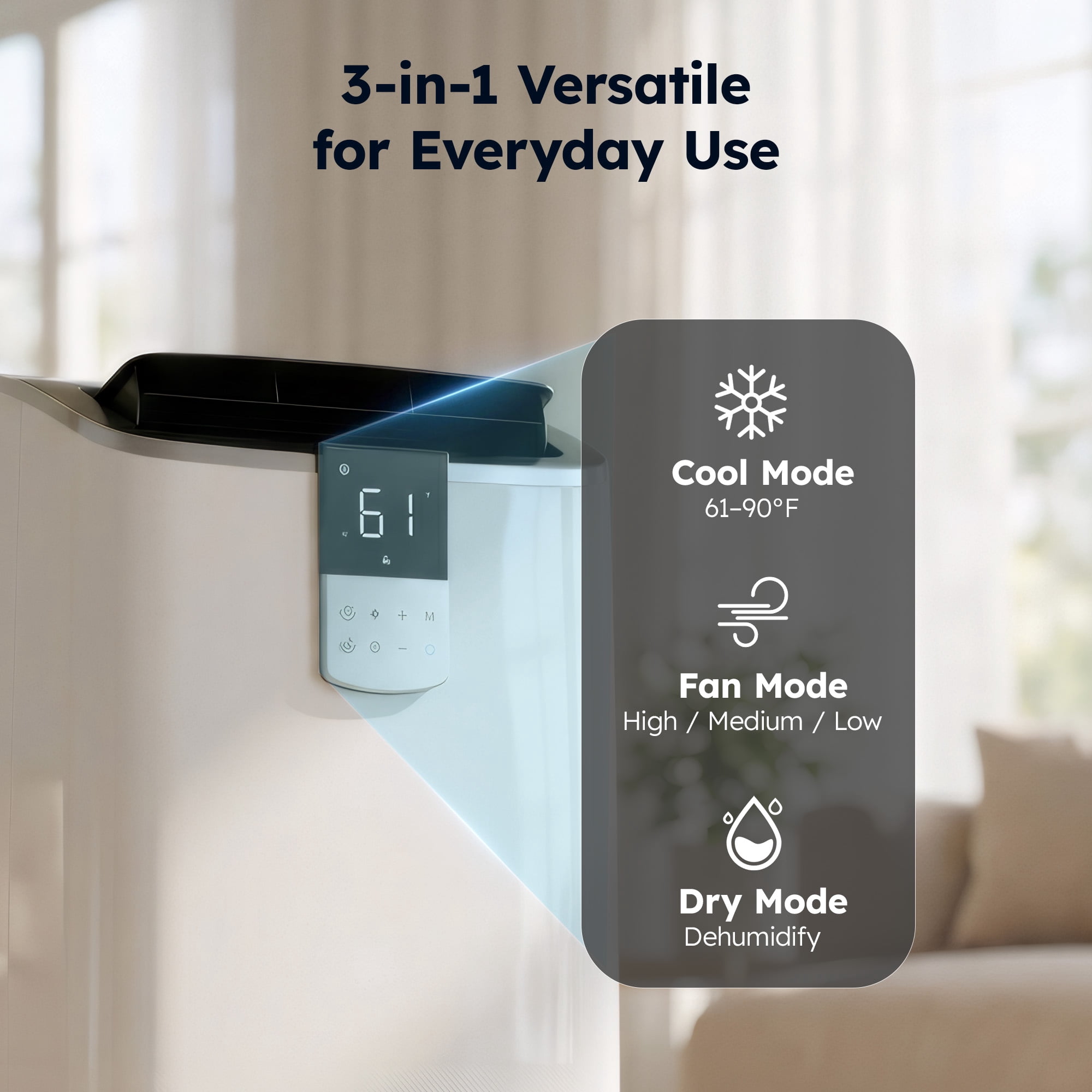 SIMZLIFE 12000 BTU Portable Air Conditioner with WIFI for Room, Portable AC Unit with Remote Control, White